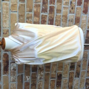 Gold Satin Wrap V Neck Sleeveless Tank Blouse Tee Top